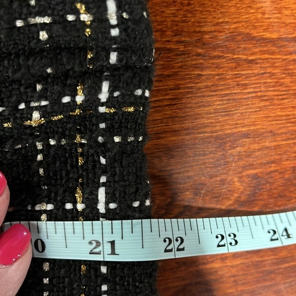 On 34th Womens Bomber Jacket Black/Gold XS Front Zip Pockets Mock Neck Sparkly - Picture 12 of 13